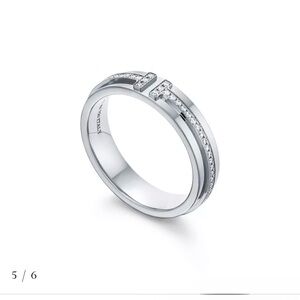 Tiffany & Co. Silver T Pavé Diamond Band